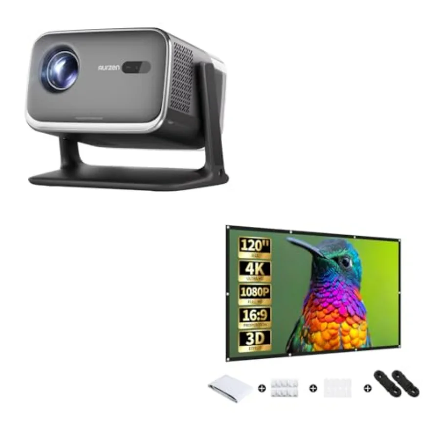 

Набор Aurzen BOOM mini Google TV Movie Projector с 120-дюймовым экраном, голосовым управлением, семейным режимом, 20W Dolby Audio Real