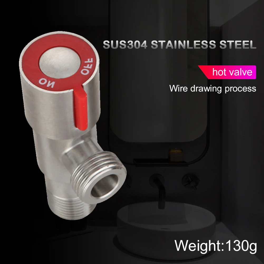 Stainless Steel Angle Stop Valve G1/2 Inlet and Outlet Quarter-Turn Shut Off Valve Bathroom Kitchen Replacement Tools