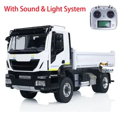 4x4 Metal 1/14 RC Hydraulic Dumper Truck 16S Remote Control Tipper Dump Car Sound and Light Model for Adults TH23847