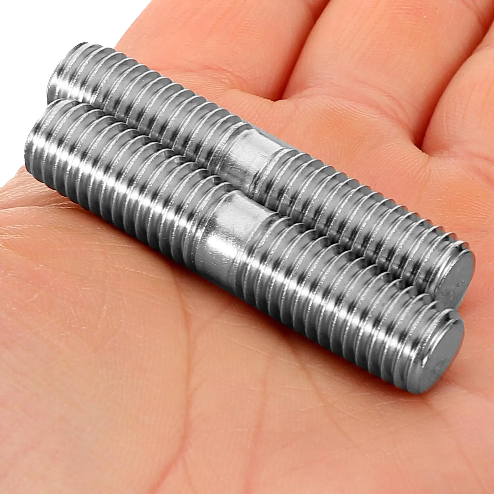 

10 Pcs Double Headed Screws M10x15x50 Stainless Steel Fine Rod Dual End Bolts Threaded Wheel Stud Conversion Firm