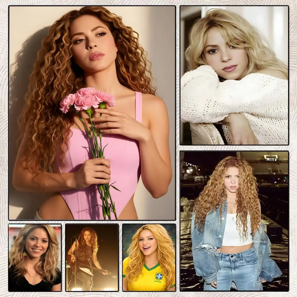 Famous Singer S-Shakira Mebarak Poster Decorative Wall Art Stickers Mural For Home Living Room Hallway Decor Gift