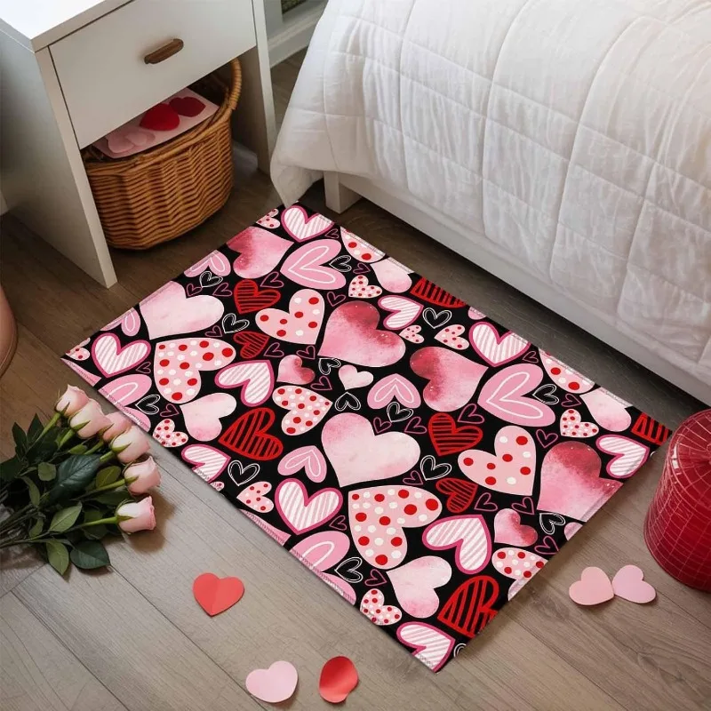 Süße süße Liebe Herz Muster Fußmatte rutschfeste Wasser tägliche Home Decor Bodenmatte romantische Valentinstag Teppich Wohnzimmer Dekor