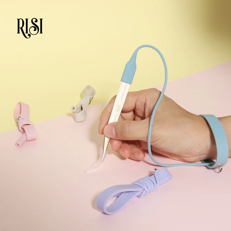 RISI Silicone Eyelash Extension Tweezers Bracelet Lash Tweezer Protector Eyelash Extension Accessories Lash Extension Tools