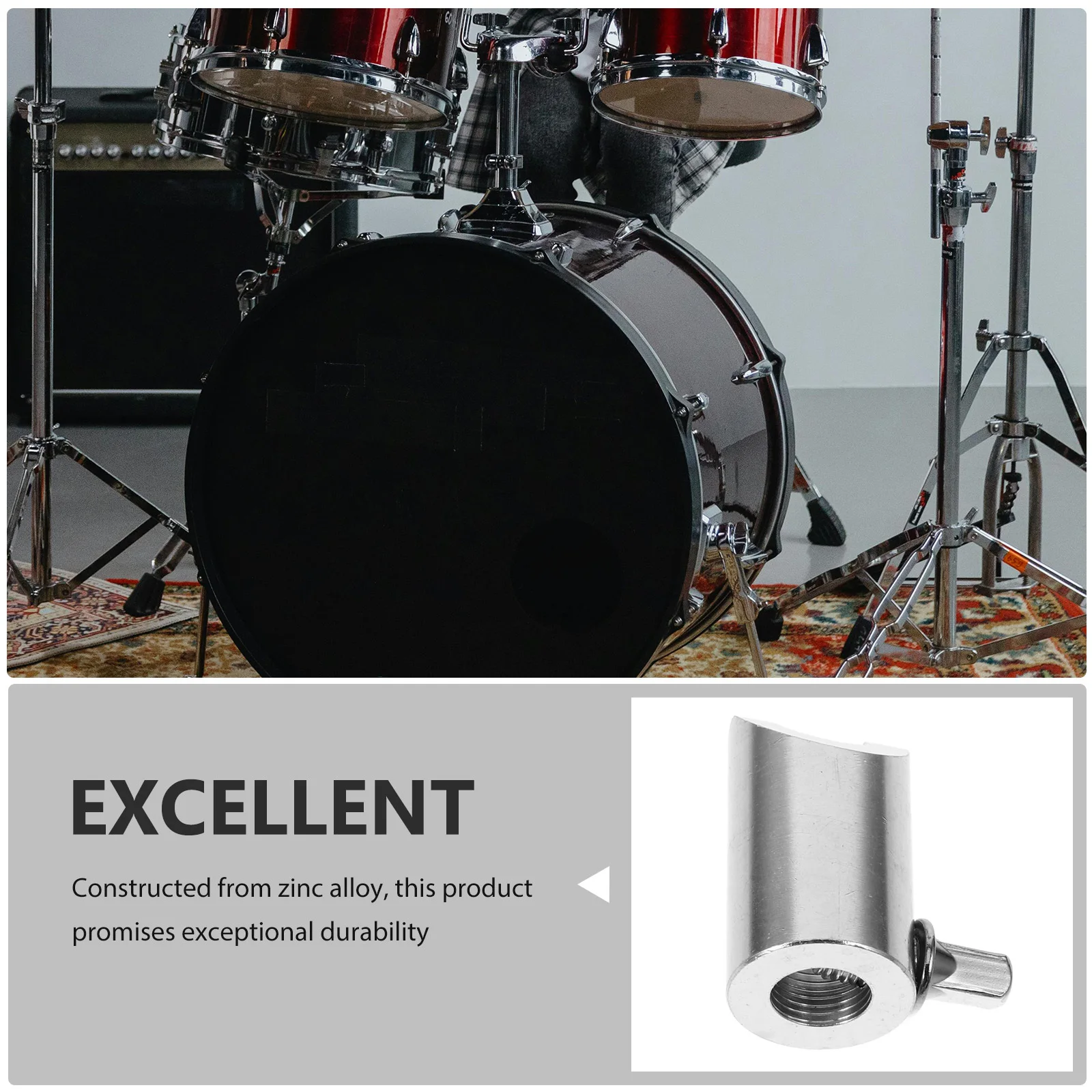 

Durable Zinc Alloy Cymbal Support Clamp Drum Set Mount Stable Electronic Drum Hardware Wing Nut Connector Cymbal Connector