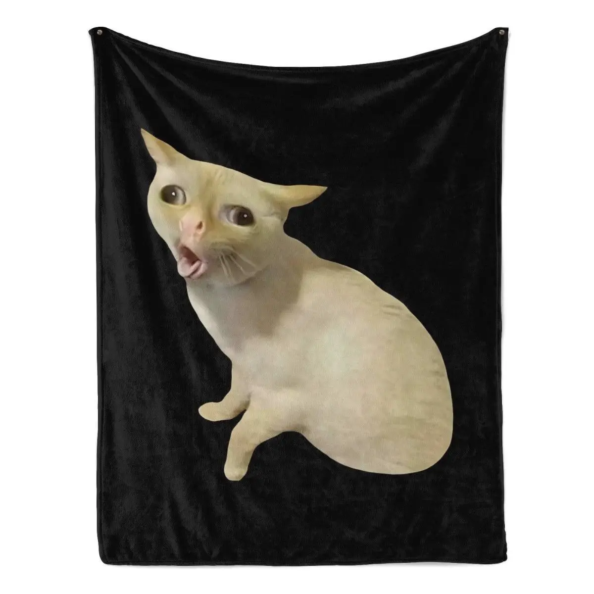 1 Pc - Weird Cat! Soft Flannel Printed Blanket, Modern Style, Lunch Hour, Cover, Travel Camping, Soft Comfort, Travel Sofa Bed
