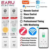 Tuya WiFi Zigbee Smart Circuit Breaker MCB 1P+N 63A Power Energy kWh Voltage Current Meter Protector Voice Remote Control Switch
