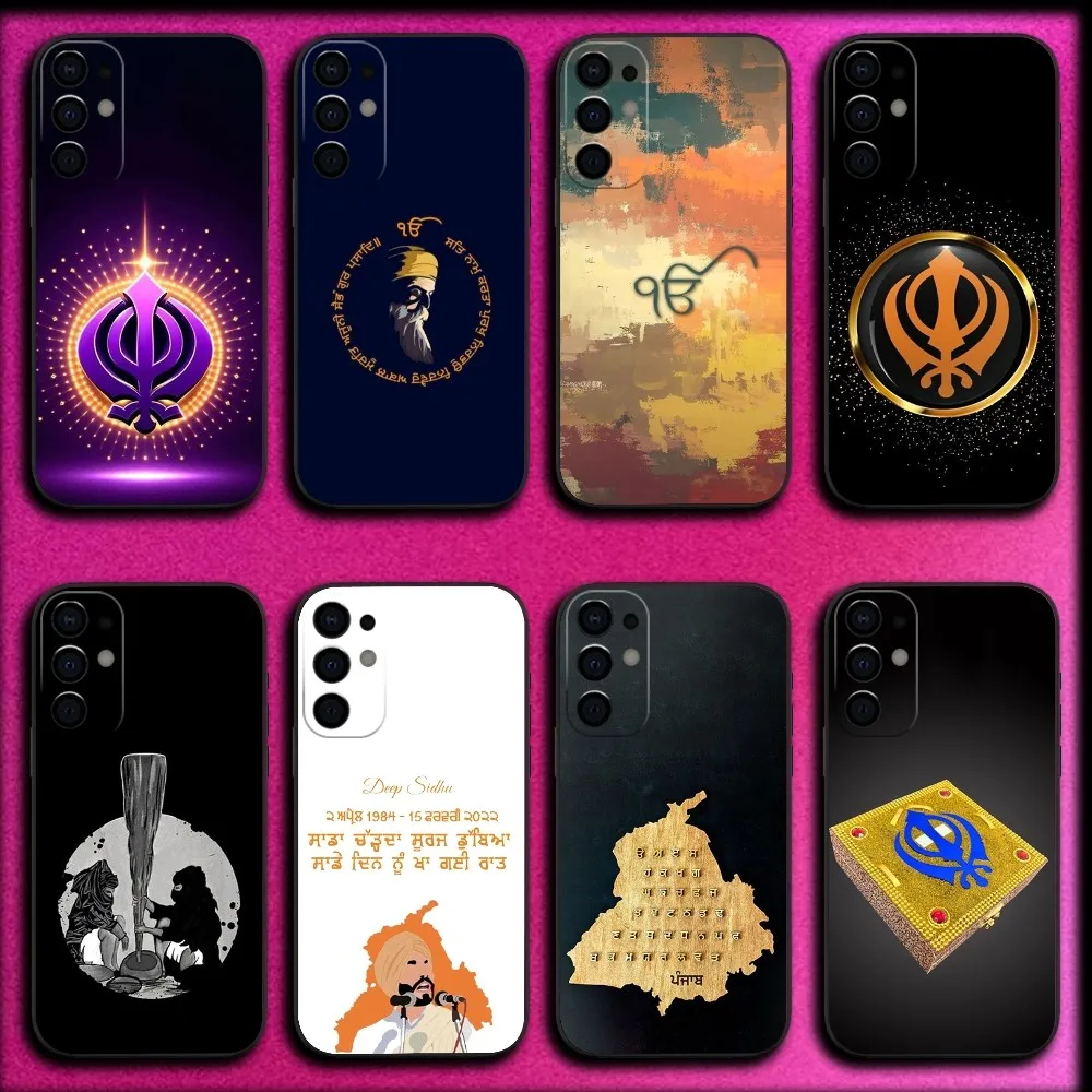 Sikh Khanda Sikhism Sover Phone Case For Samsung S25,S24,S21,S22,S23,S30,Ultra,S20,Plus,Fe,Lite,Note,10,9,5G Black Cover