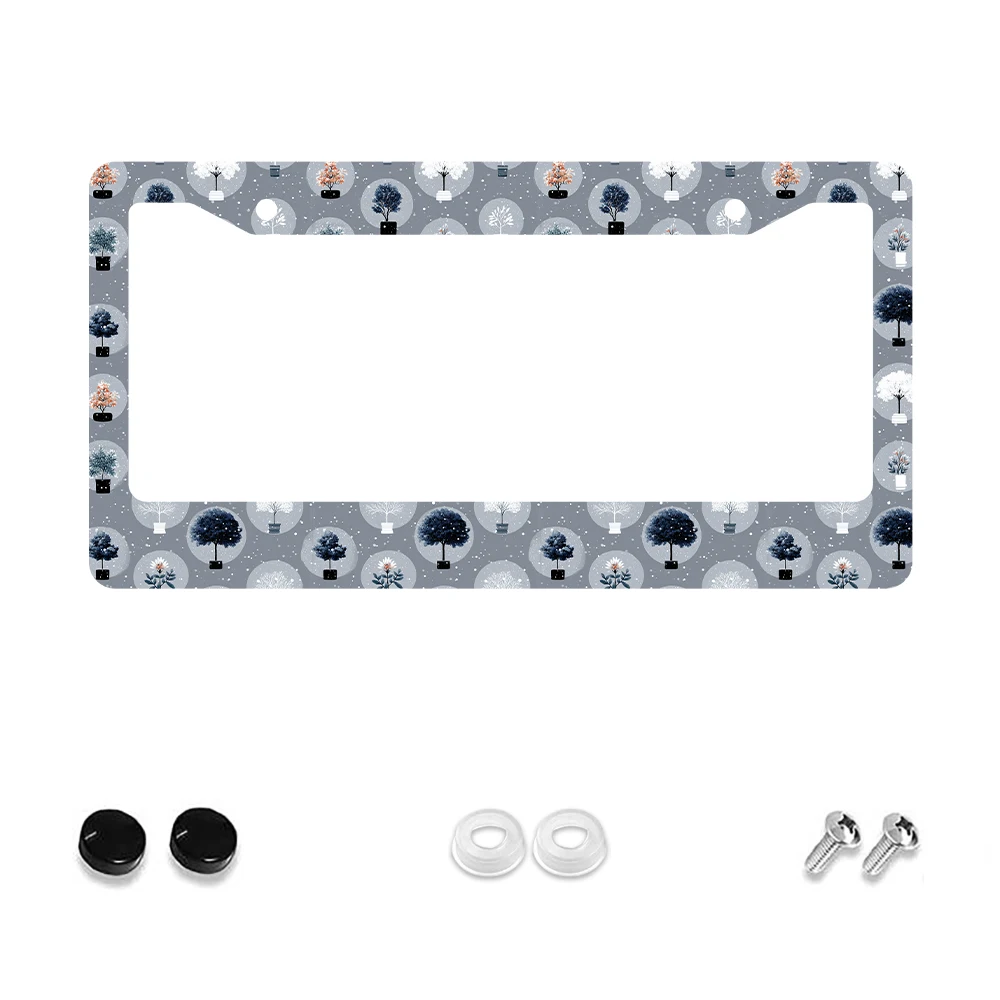 

1 шт. серая красочная рамка номерного знака с 2 отверстиями, алюминиевый материал, 6x12 дюймов, с комплектом винтов, ретро-новинка Car De