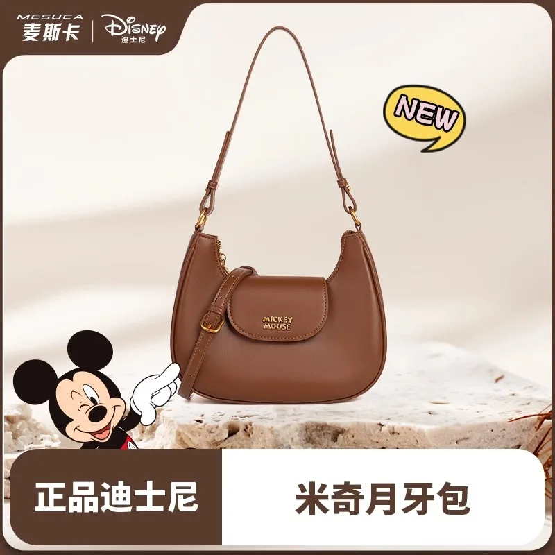 Disney-PU Mickey Hobo Bolsas femininas de grande capacidade, kawaii, tiracolo, bolsa de ombro, estojo anime, carteira fofa, bolsas e bolsas