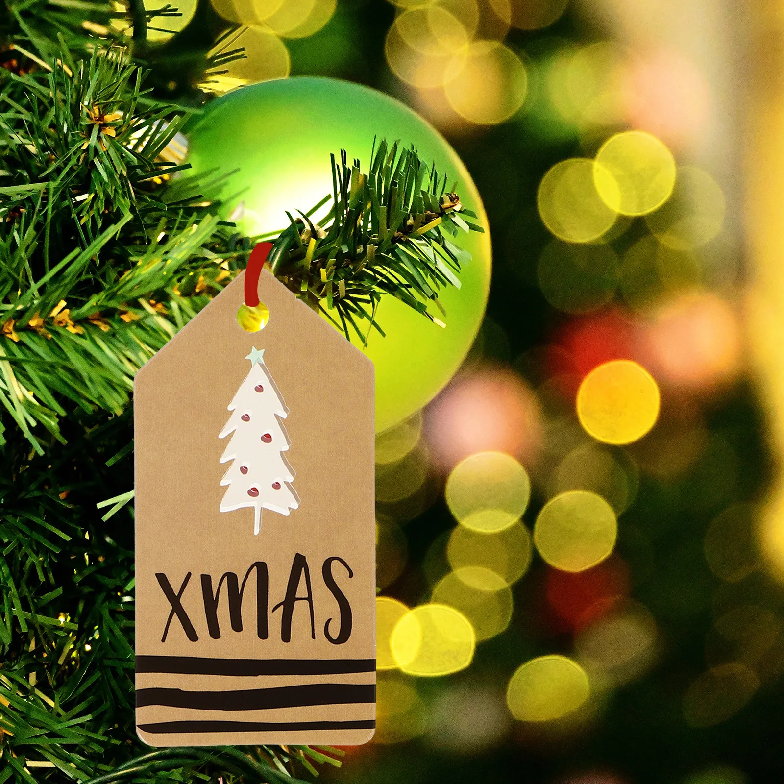 

24 Pcs Decorative Paper Xmas Tree Pendant Tags Xmas Party Tags Supplies Gift Labels Party Supplies Fireplace Wall Decor