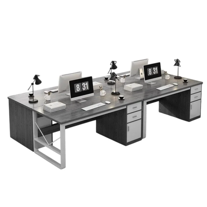 Desk simple modern boss table staff company double and chair combination work