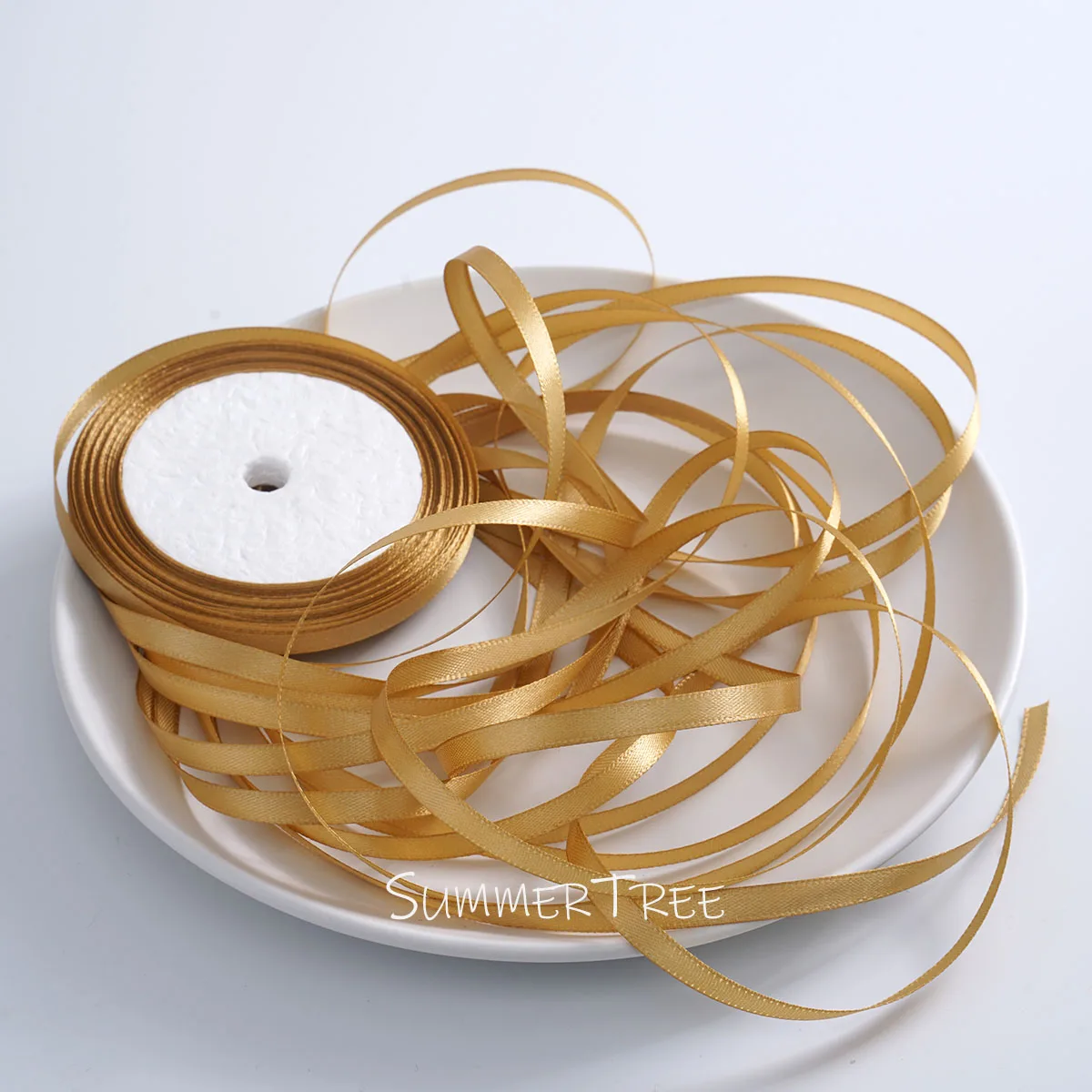 Satin Ribbon 6mm 22.8 Meters 1/4 Inch 25 Yards Gift Wrap Bow Crafts Material Wedding Party Home Christmas Decoration