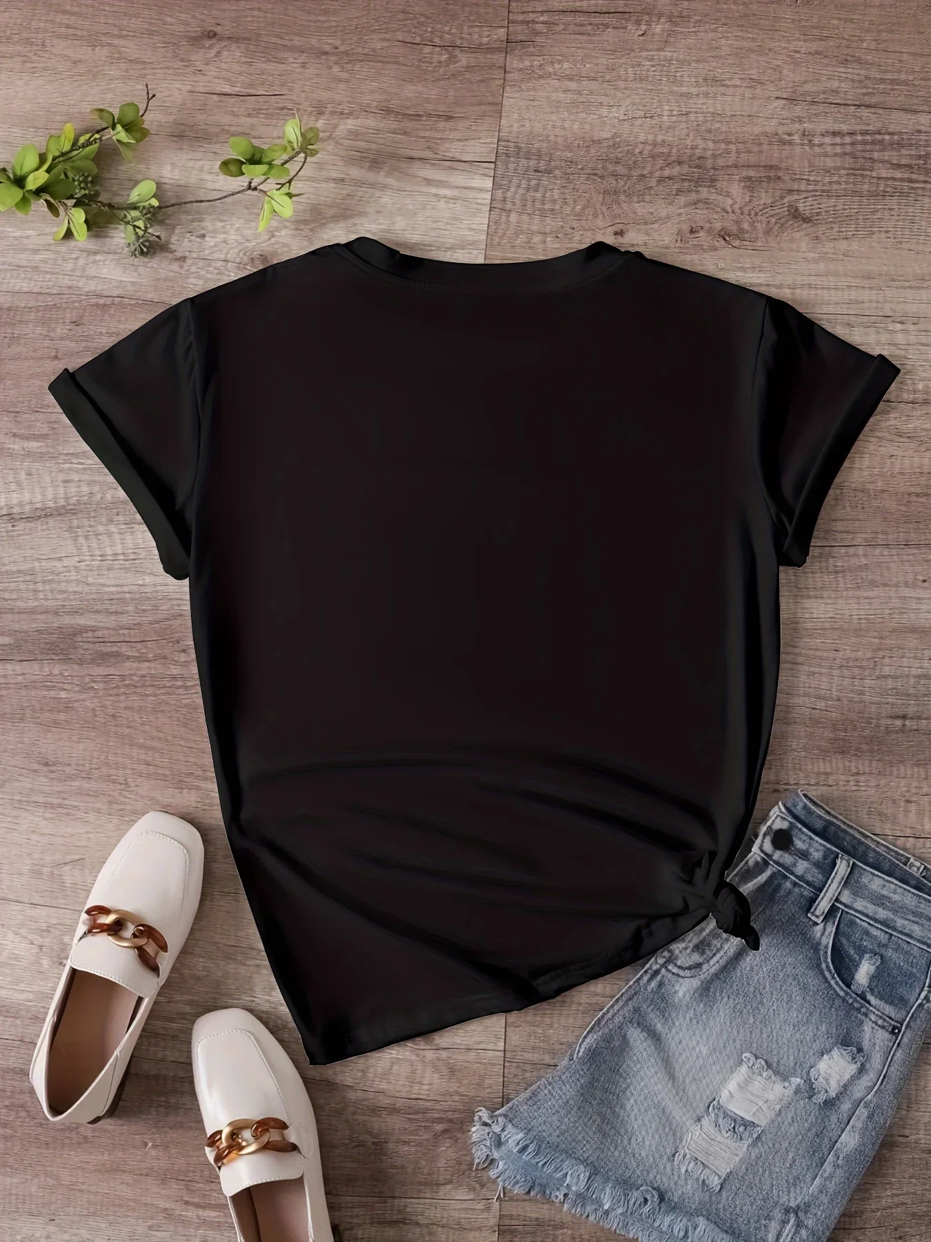 Women's Vintage Cat Print T-Shirt 