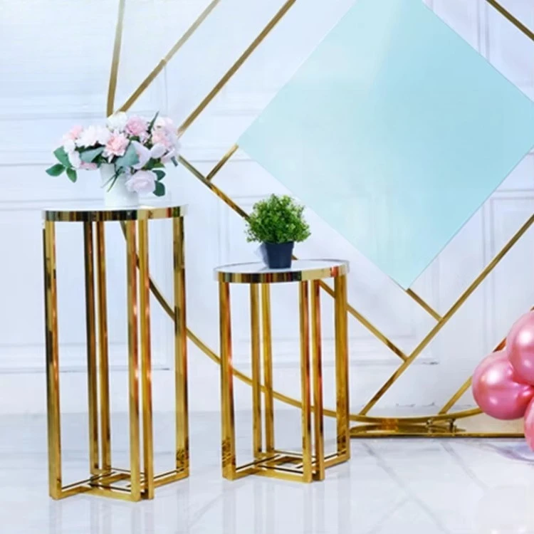 First Birthday Party Decorative Dessert Display Set Acrylic Gold Pillar Background Rack Wedding