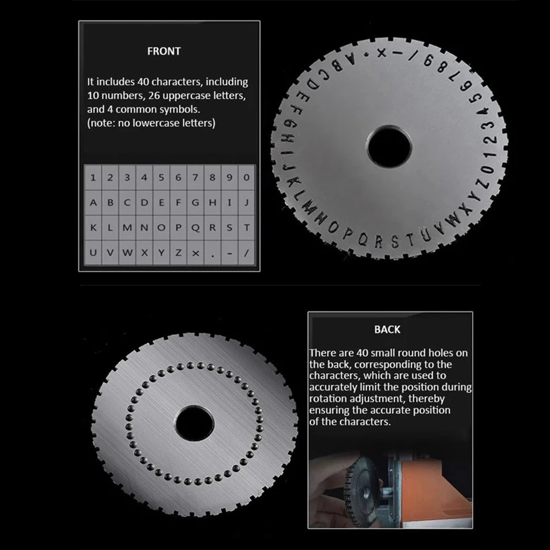 Аксессуары для колес стального штампа с ручной маркировкой для принтера для штамповки металлических этикеток с именной табличкой