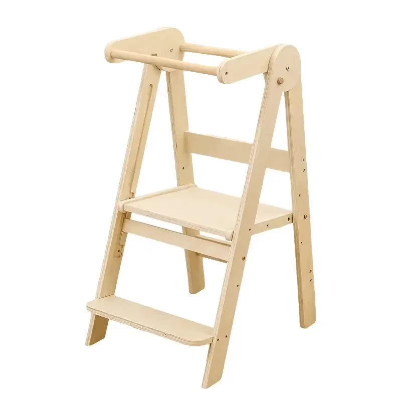 

Modern Wooden Children Learning Tower Adjustable Height Kitchen Kids Helper Step Stool