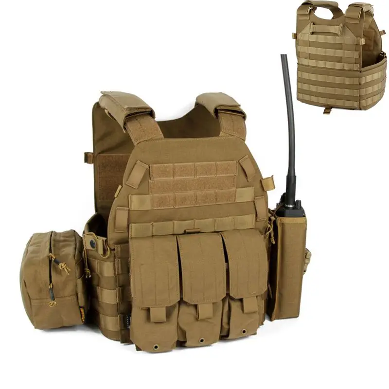 Imagem -02 - Molle-bolsa de Nylon Colete Tático Armadura Corporal Caça Plate Carrier Acessórios Airsoft Combate Militar Exército Wargame 6094