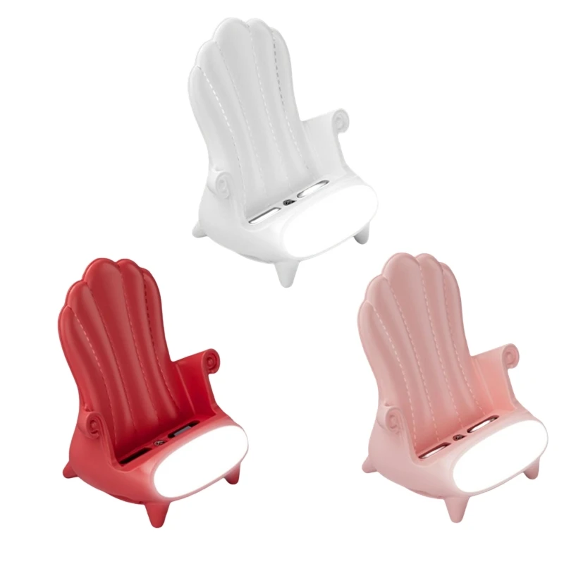 Портативное беспроводное зарядное устройство, Многофункциональная подставка для телефона с музыкальным динамиком, в форме стула, Беспроводная зарядка, Прямая поставка