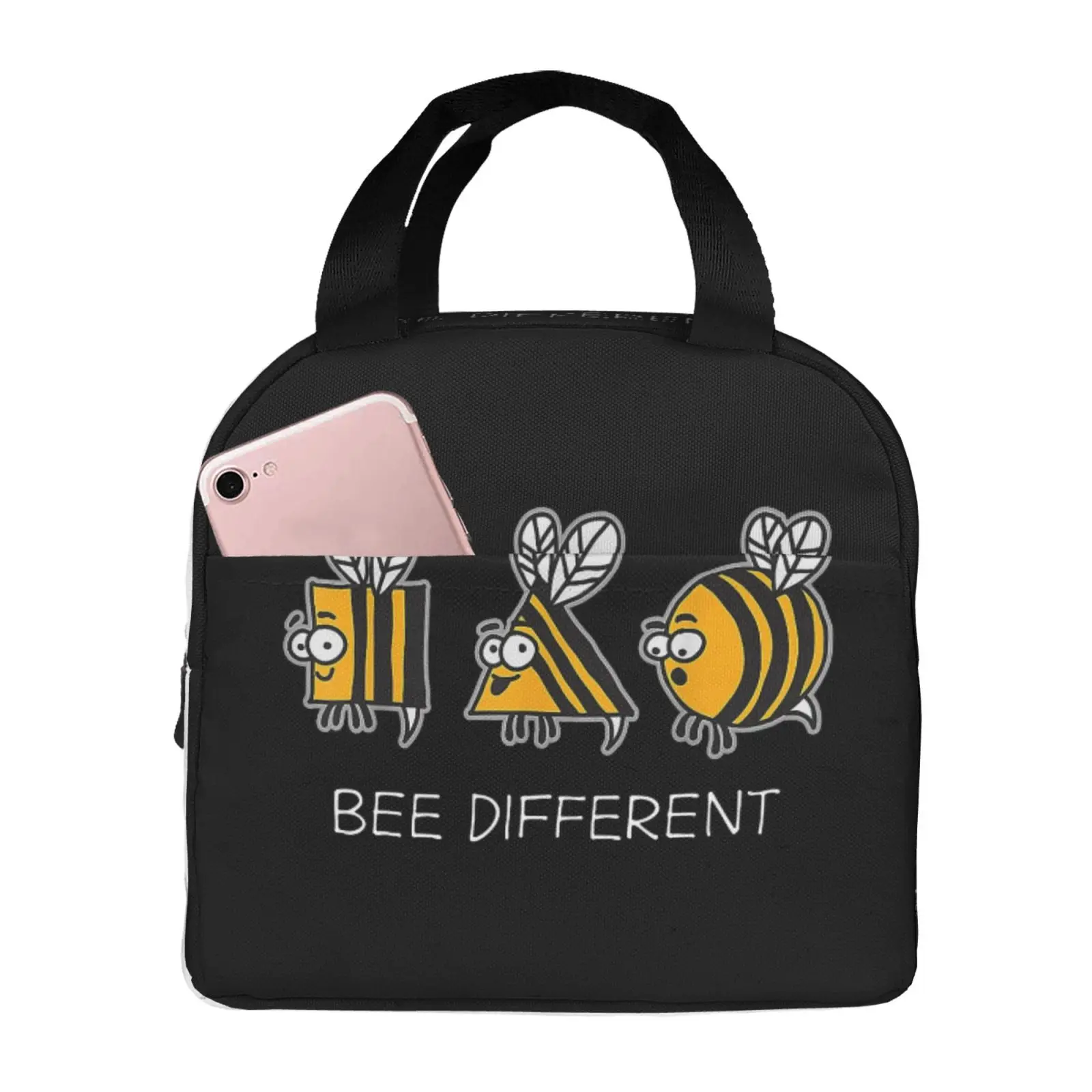 Different Bee Pattern Insulated Lunch Bag for Women Men Portable Thermal Cooler Insulated Lunch Box Picnic Travel Food Tote Bags