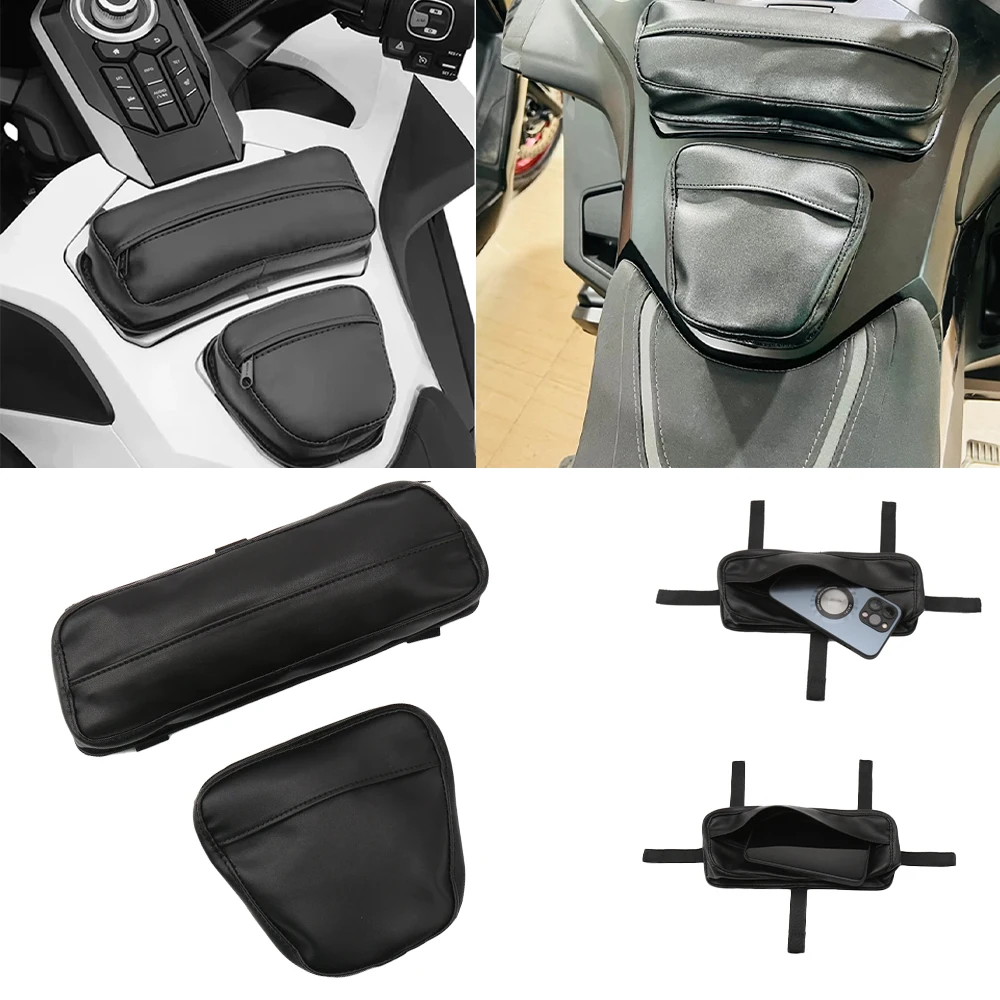 Motorcycle Equipped With Waterproof Black Leather Fuel Tank Storage Bag Decorative For Honda Goldwing GL1800 F6B