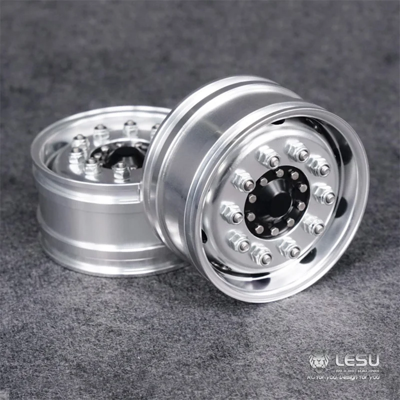 LESU Metal Aluminum Alloy Front Wheel Wide Hub W-2017 for Tamiya 1/14 RC Traction Truck Dump Truck or Military Truck DIY Parts