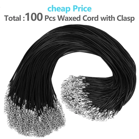 50-100Pcs 가죽 목걸이 체인 펜 던 트에 대 한 팔찌 코드 Clasps, 대량 왁스 로프 목걸이 문자열, 보석 만들기 용품