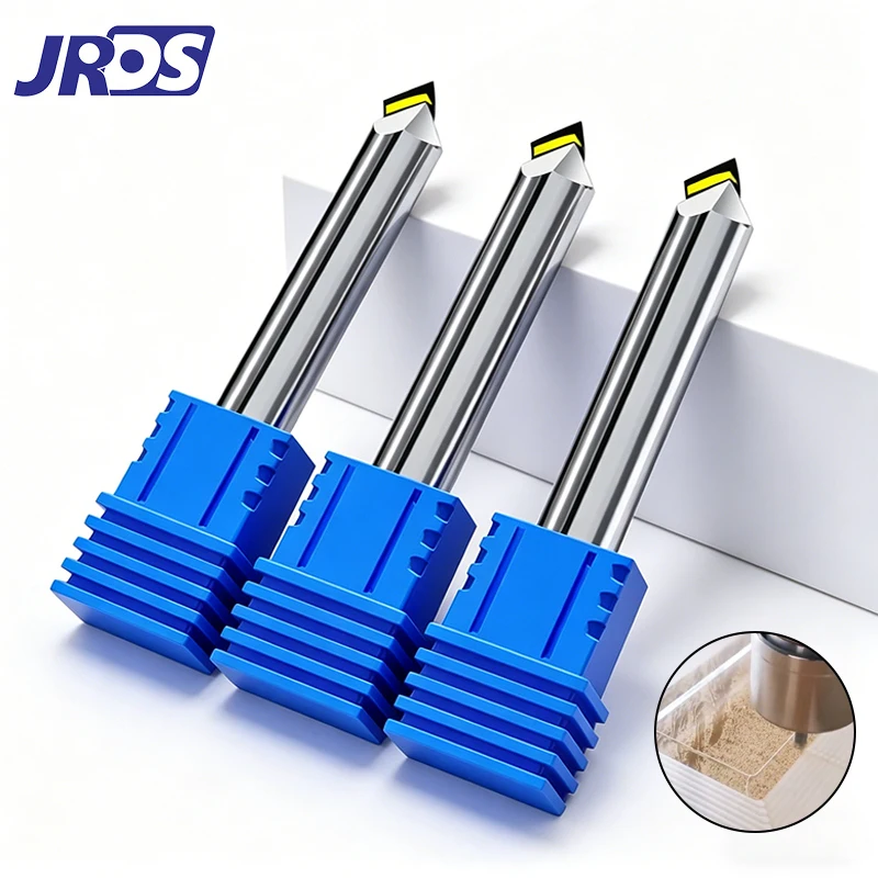 

JRDS MCD Single Crystal Diamond Chamfer Cutter MCD Mirror Milling Cutter High Precision CNC Engraving Tool for Copper Al Acrylic