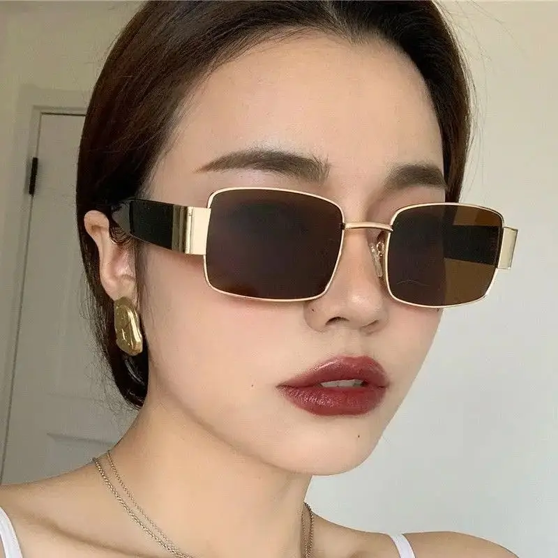 

Vintage INS Fashion Sunglasses Unisex Brand Designer Retro Rectangle Colorful Square Eyewear for Men And Women