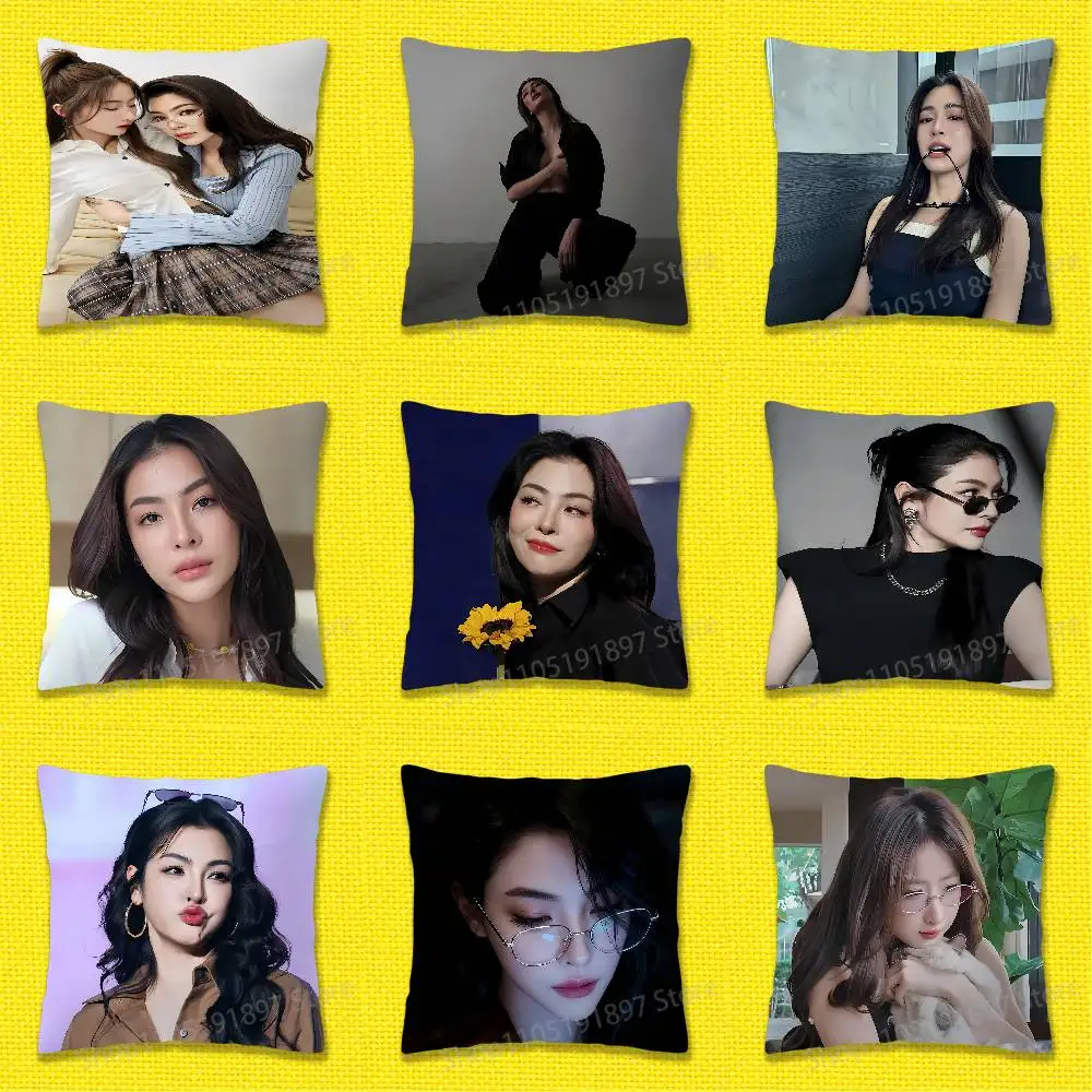 

F-Faye Peraya Malisorn Y-Yoko Apasra Throw Pillow Case For 30x30cm 40x40cm 45x45cm 50x50cm 55x55cm Square Sofa Pillowcase Shell