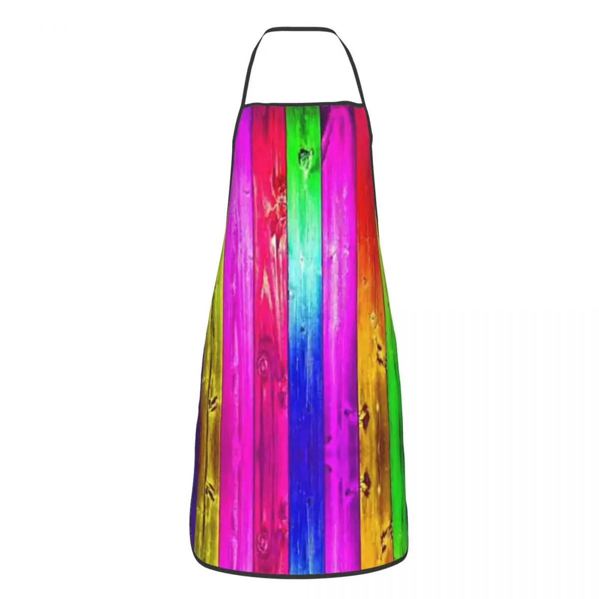 Rainbow Colorful Geometric Printed Aprons Chef Cooking Tablier Sleeveless Bib Kitchen Cleaning Pinafore for Women Men Gardening
