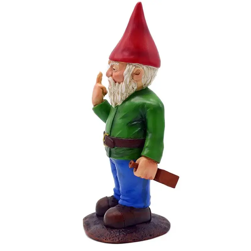 Funny Garden Drunk Gnome Middle Finger Garden Gnome Naughty Go Away Lawn Gnome Statue Garden Dwarf Statue Ornament ﻿