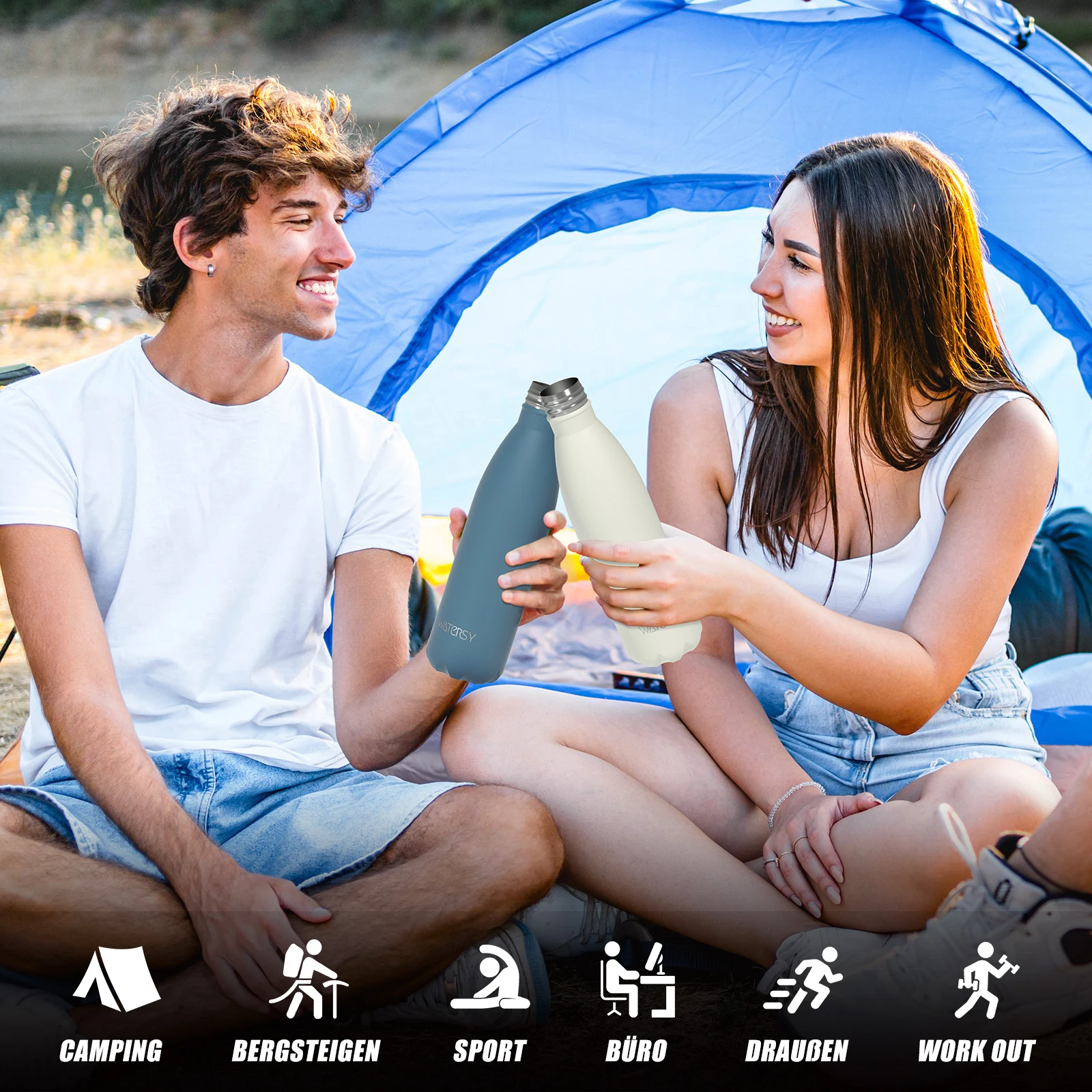 قارورة مفرغة من الفولاذ المقاوم للصدأ سعة 500 مل من WATERSY، كوب ترمس معزول للقهوة والماء، زجاجة حرارية مزدوجة الجدار للرياضة #3