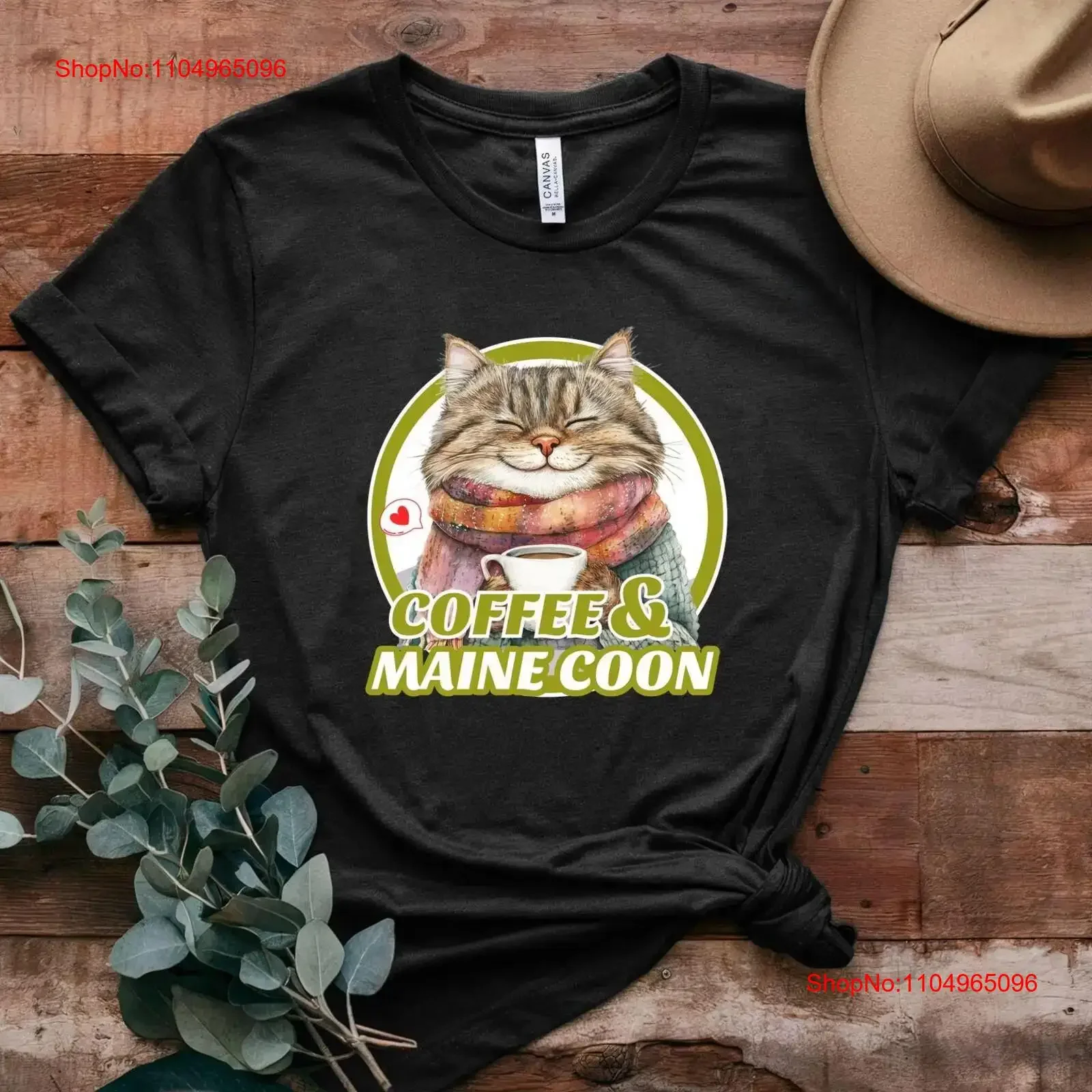 

Maine Coon Cat Coffee Lover T Shirt Ideal for and Enthusiasts Cute vintage Washed fashion Slightly graphic Versatile Breathable