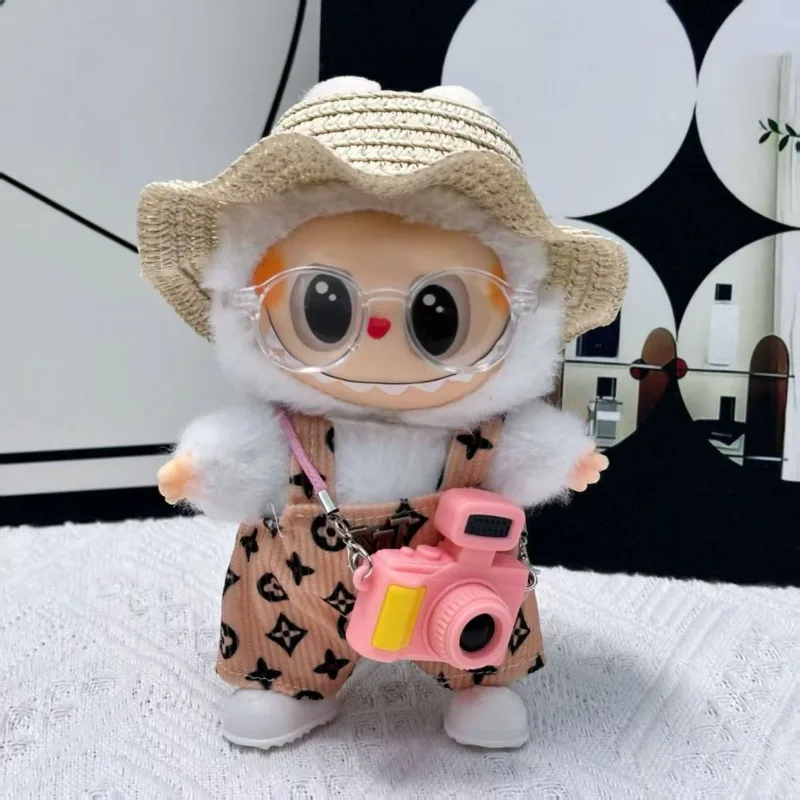 Fashion Clothes  Louis Labubu Clothes Outfit Doll Accessories For 17cm Labubu V2 V1 Plush Doll's Suspenders Suit Trend Clothes