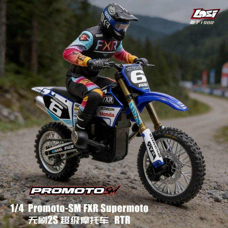 

Радиоуправляемый мотоцикл Losi Promoto Sm Fxr Supermoto в масштабе 1:4, бесщеточный, 2S, RTR, для внедорожных гонок, для взрослых любителей