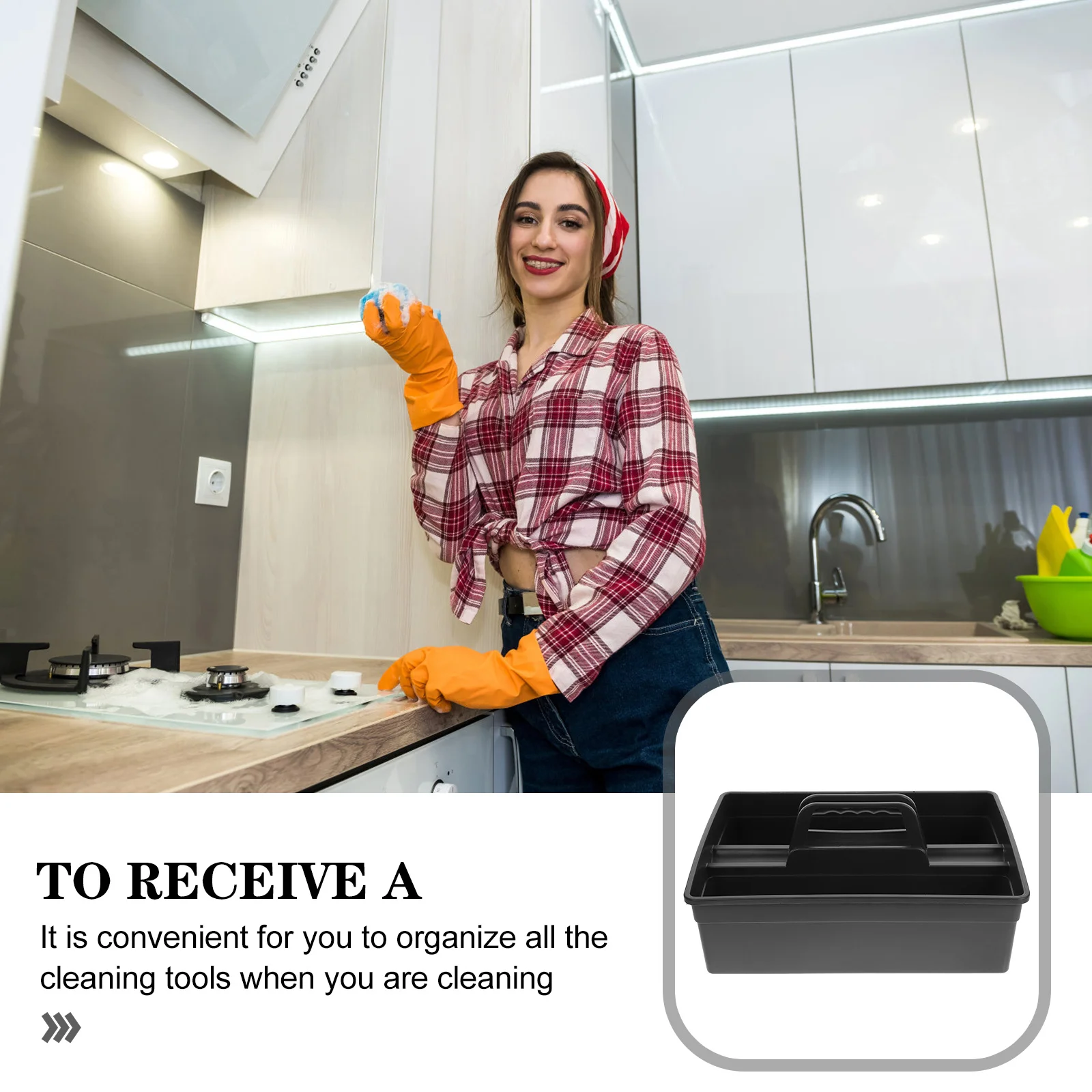 Large Capacity Storage Tray Portable Dual Sides Tool Basket Dark Grey Car Item Cleaning Plastic Box Durable PP Material Tidy