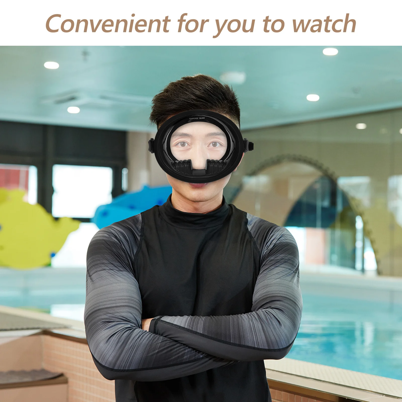 

1Pcs Professional Diving Glasses Anti-Fog Swimming Black Wide-Field Food Grade Silicone Leak-Proof Design