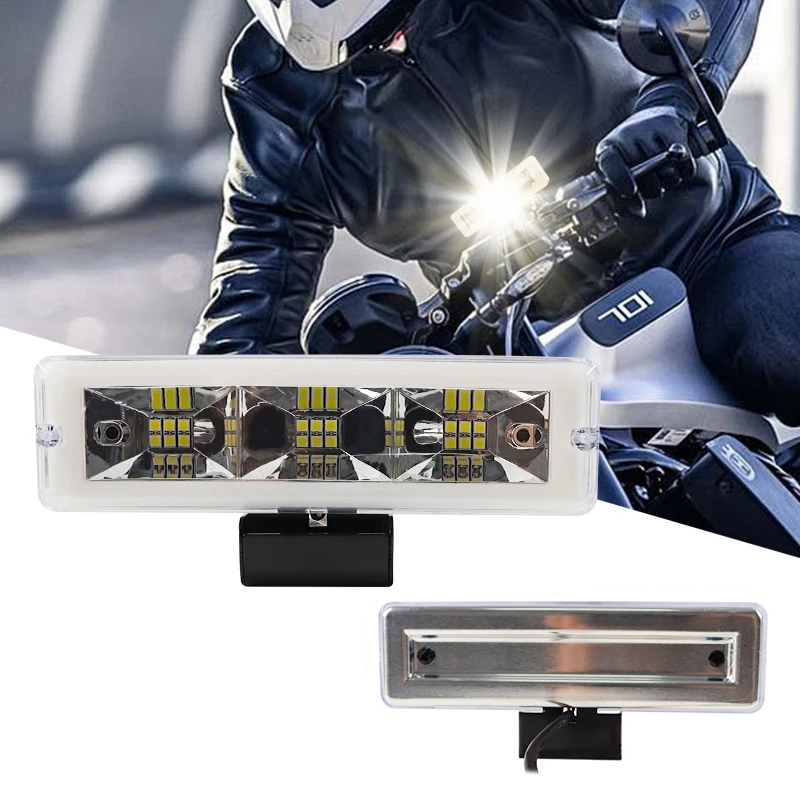 

LED Headlight Light Bar Driving Fog Lights 20W Motorcycle Spotlight White Yellow Red Blue Flash Front Lamp for Honda Yamaha