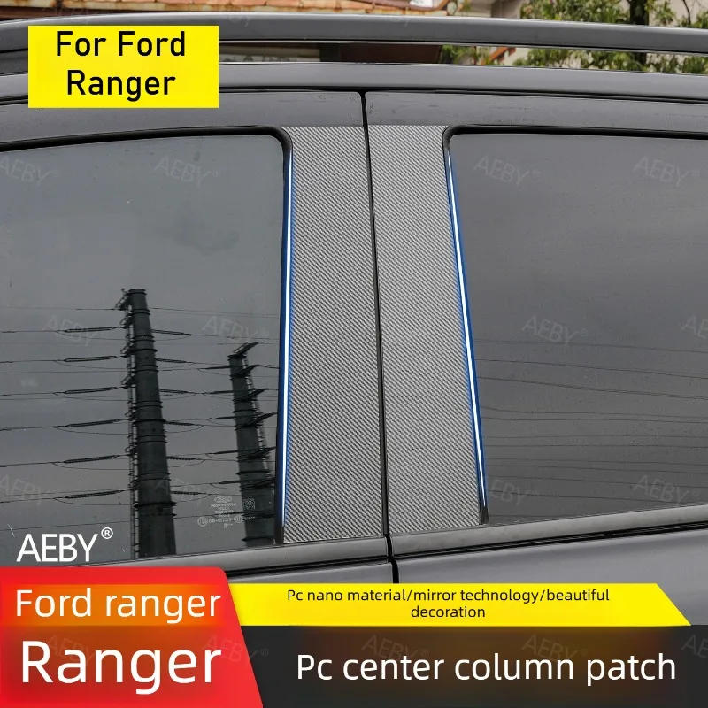 

For Ford Ranger 2022-2026 Black window pillar decoration,doorpost decorative sticker glossy,Anti-scratch window pillar covers