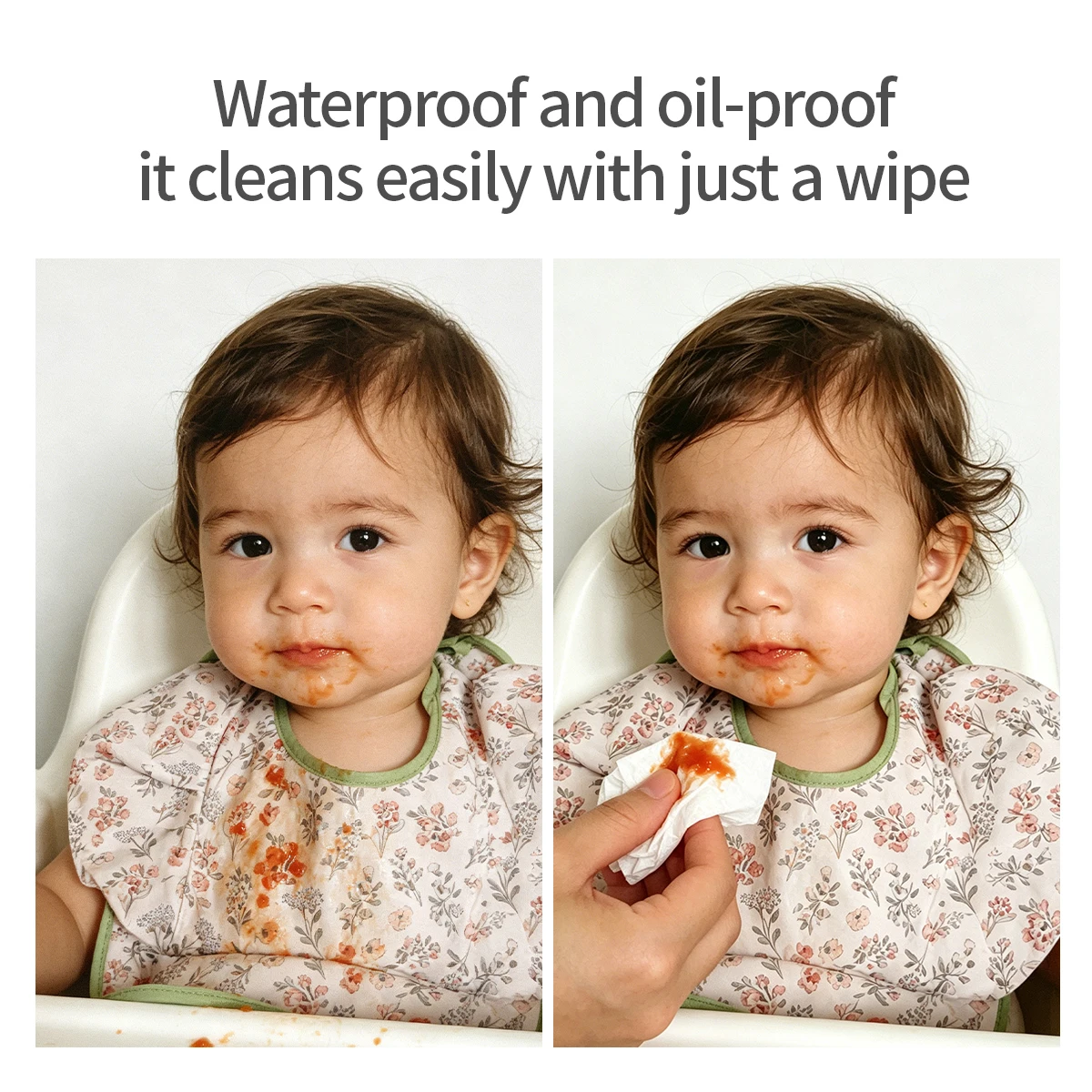 Happyflute 1 Pc Baby Feeding Bib Waterproof PU Fabric Washable Reusable Bib For Protect Clothes Baby Products