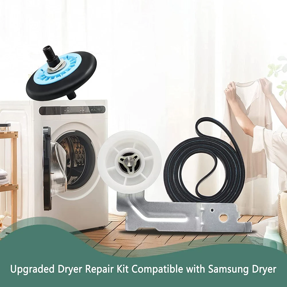 Dryer Repair Kit for Samsung Dryer Includes DC97-16782A Dryer Roller DC93-00634A Idler Pulley 6602-001655 Dryer Belt,