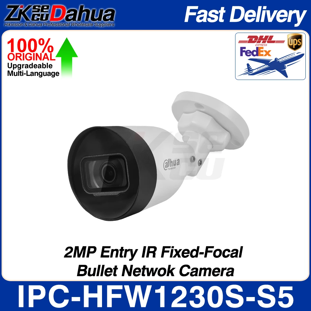 dahua original ipc hfw1230s s5 4mp entrada ir fixo focal bala rede poe camera ip ir 30m h265 ip67 inteligente pss dss dmss cctv 01