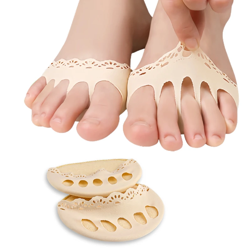 Coussinets à cinq orteils pour femme, demi-l'offre elles, talons hauts, callosités, cors, soins des pieds, éblles chocs, chaussettes, avant-pied, 1 paire