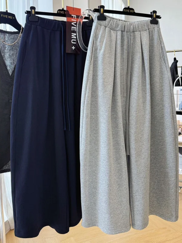 

Брюки-баллоны больших размеров, повседневные, широкие, с эластичным поясом, унисекс, осенние, новые, в американском стиле