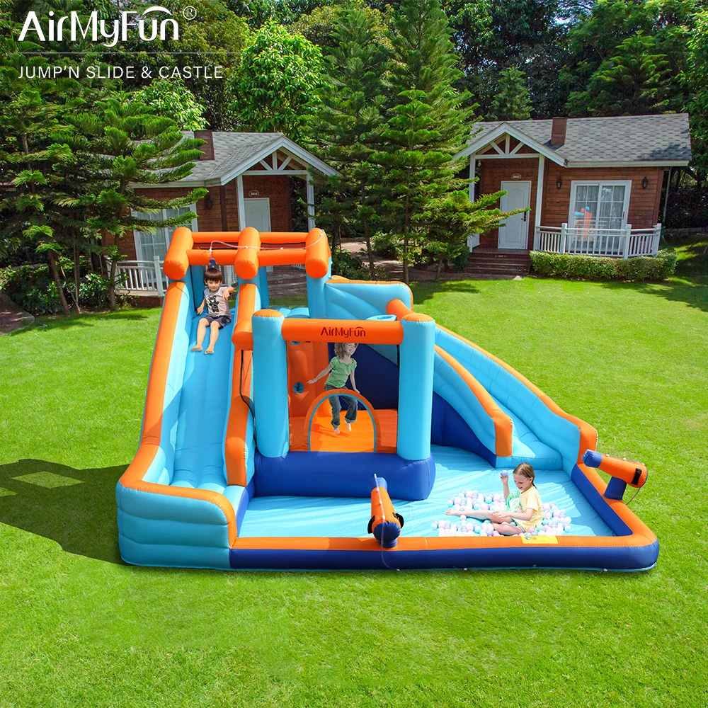 Hot selling new design inflatable water slide with swimming pool jumping castle house children's inflatable water slide