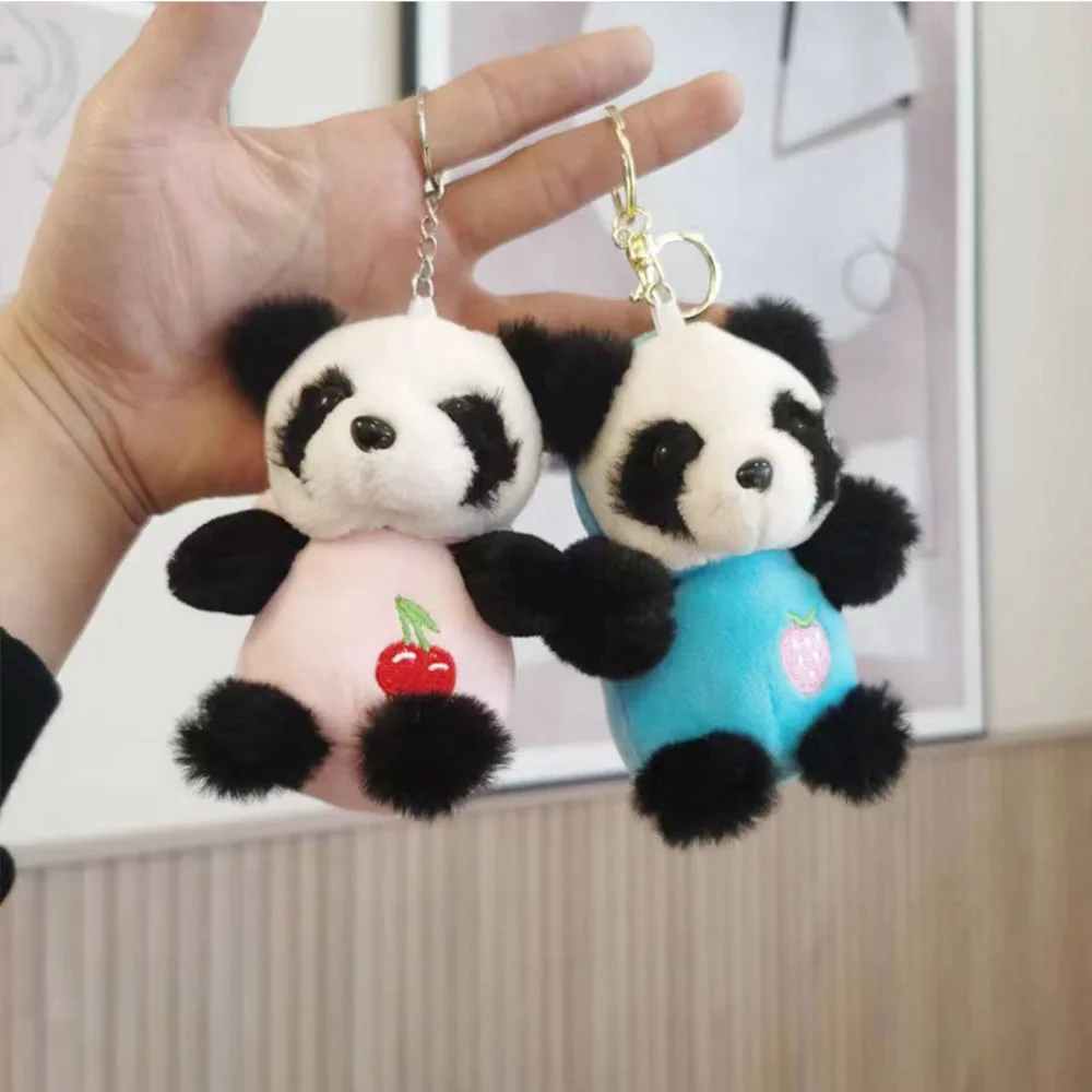 

Cute Chinese Panda Keychain For Men Women Key Chain of Backpack Bag Car Pendant Plush Doll Key Ring Trinkets Gift