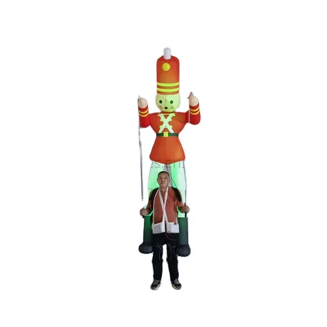 

European Hot Sale 3m High Polyester Fabric Soldier Puppet Custom Inflatable with Led for Christmas Outdoor Parade Performance