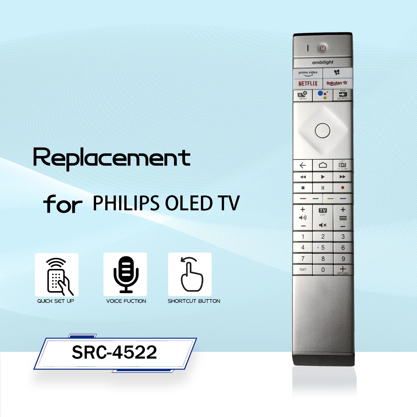 

New Original Voice Remote Control for Philips TV 55OLED856 65/75PML9506/12 48OLED806 55OLED936 OLED937 OLED807 55OLED806 65OLED9