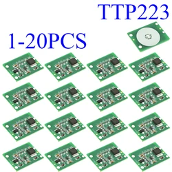1-20PCS 12V Capacitive Touch Switch Sensor Module Push Button Touching Key Module Jog Latch With Relay DC 6-20V 3A TTP223