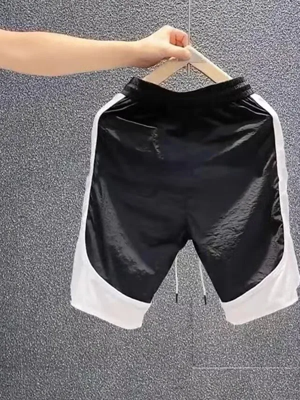 Estate versatile Qui Dry Casual da uomo in seta di ghiaccio a cinque punti Sport Pantaloni da spiaggia Gamba dritta Vestibilità ampia Gioventù Active Sle